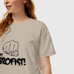 Женская футболка хлопок Oversize Brofist PewDiePie - фото 2