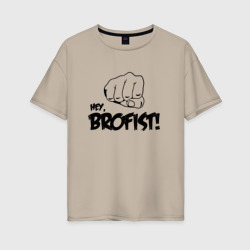 Женская футболка хлопок Oversize Brofist PewDiePie