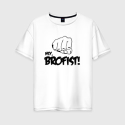 Женская футболка хлопок Oversize Brofist PewDiePie