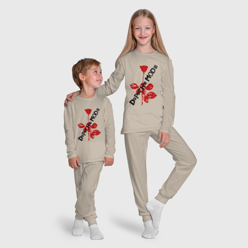 Детская пижама с лонгсливом хлопок Depeche Mode, цвет миндальный - фото 9