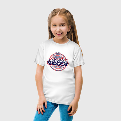 Детская футболка хлопок Нью Йорк, цвет белый - фото 5
