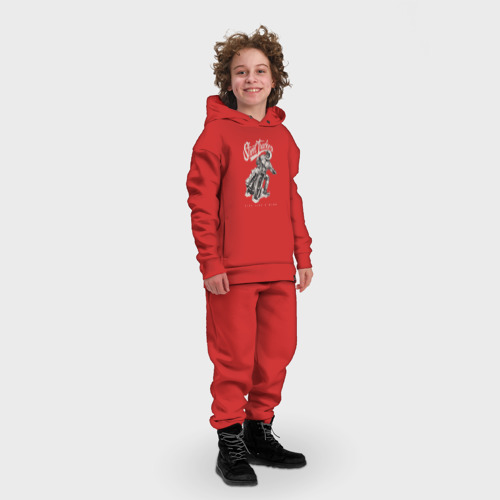 Детский костюм хлопок Oversize Мотоциклист, цвет красный - фото 3