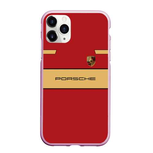 Чехол для iPhone 11 Pro Max матовый Porsche, цвет розовый