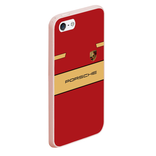 Чехол для iPhone 5/5S матовый Porsche, цвет светло-розовый - фото 3