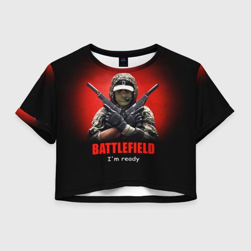 Женская футболка Crop-top 3D Battlefield, цвет 3D печать