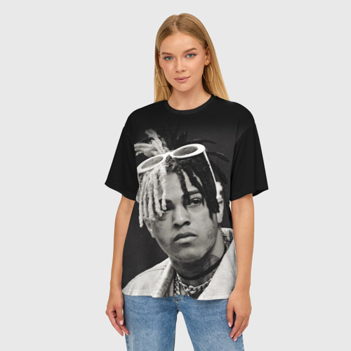 Женская футболка oversize 3D XXXTentacion sad, цвет 3D печать - фото 3