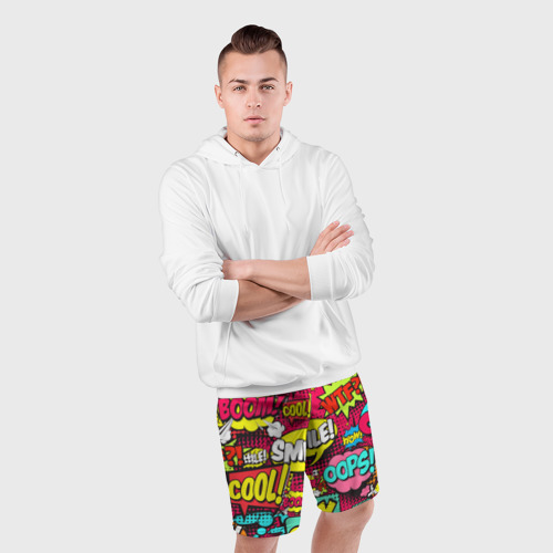 Мужские шорты спортивные Стиль pop-art, цвет 3D печать - фото 5