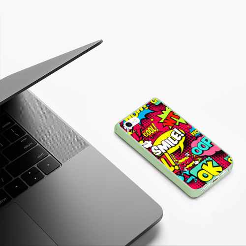 Чехол для iPhone 5/5S матовый Стиль pop-art, цвет салатовый - фото 5