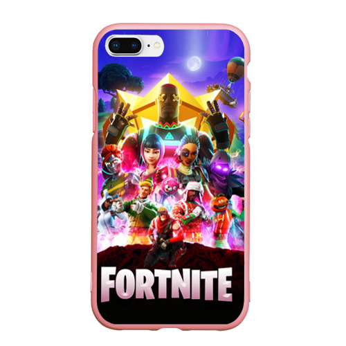 Чехол для iPhone 7Plus/8 Plus матовый Fortnite Королевская Битва, цвет баблгам