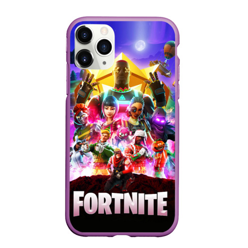 Чехол для iPhone 11 Pro Max матовый Fortnite Королевская Битва, цвет фиолетовый