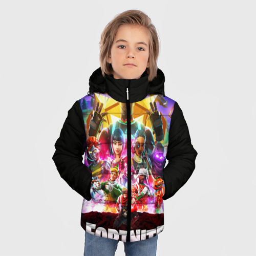 Зимняя куртка для мальчиков 3D Fortnite Королевская Битва, цвет светло-серый - фото 3