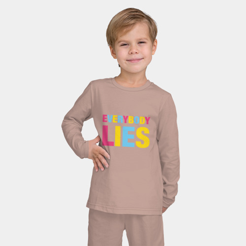 Детская пижама с лонгсливом хлопок с принтом Доктор Хаус, фото на моделе #1