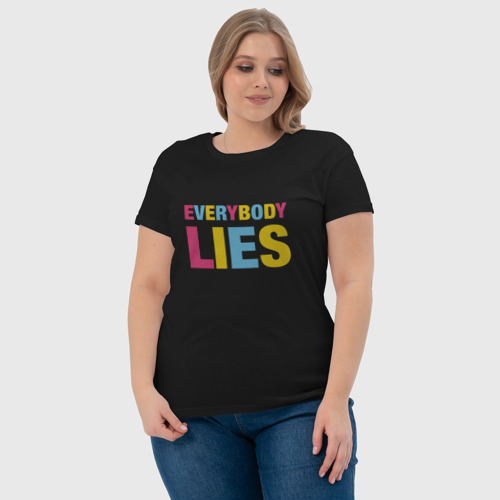 Женская футболка хлопок Доктор Хаус, цвет черный - фото 6