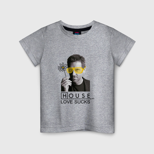 Детская футболка хлопок Доктор Хаус, цвет меланж