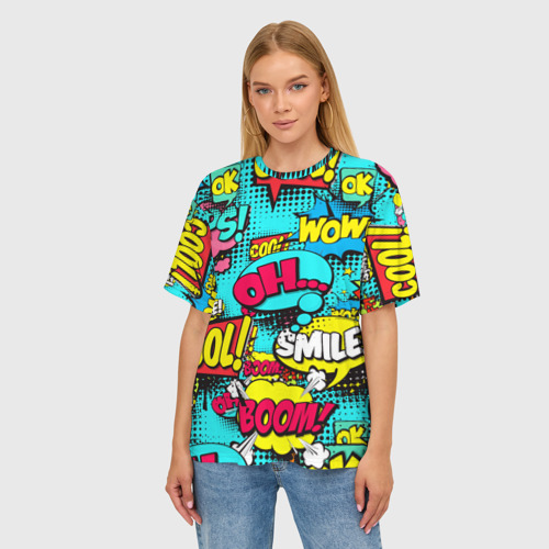 Женская футболка oversize 3D Поп-арт в моде, цвет 3D печать - фото 3