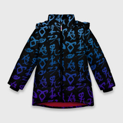 Зимняя куртка для девочек 3D Blue runes