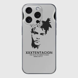Чехол для iPhone 15 Pro Max силиконовый с защитой камеры XXXTentacion