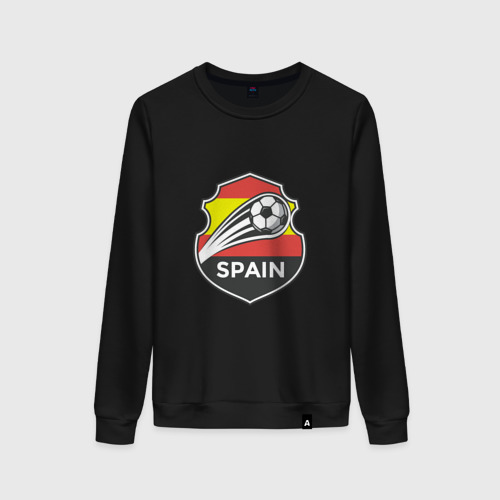 Женский свитшот хлопок Футбол - Испания, цвет черный