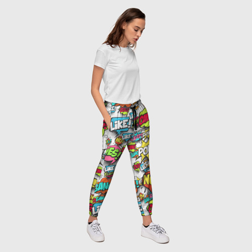 Женские брюки 3D POP art fashion поп арт, цвет 3D печать - фото 5