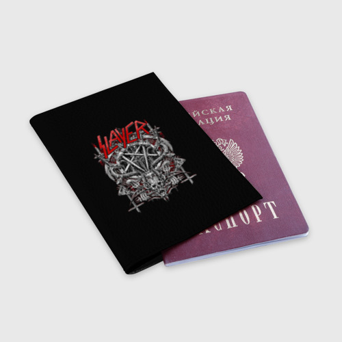 Обложка для паспорта матовая кожа Slayer, цвет черный - фото 3