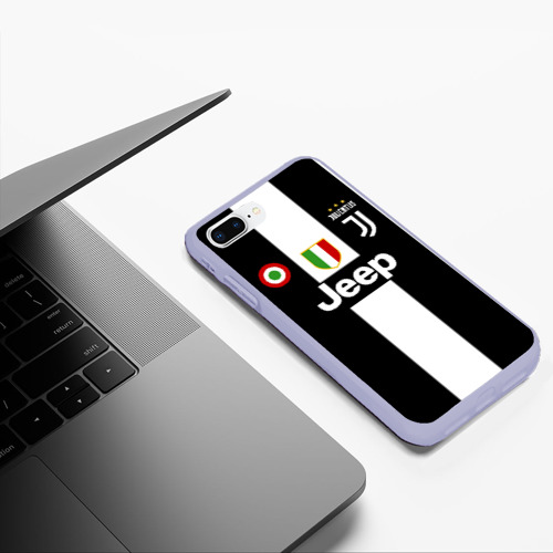 Чехол для iPhone 7Plus/8 Plus матовый Роналду Ювентус, цвет светло-сиреневый - фото 5