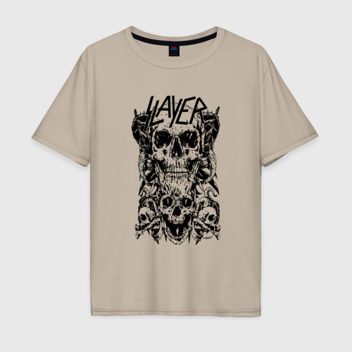 Мужская футболка хлопок Oversize Slayer, цвет миндальный