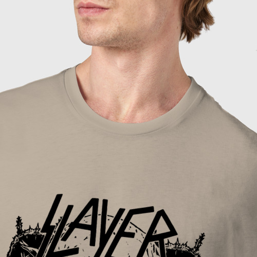 Мужская футболка хлопок Slayer, цвет миндальный - фото 6