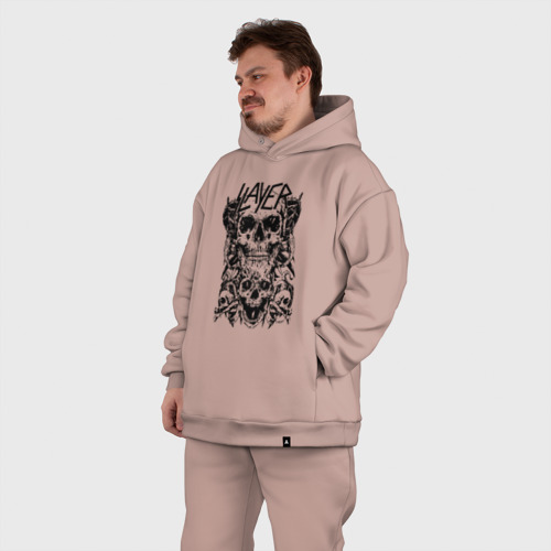 Мужской костюм oversize хлопок Slayer, цвет пыльно-розовый - фото 7