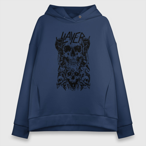 Женское худи Oversize хлопок Slayer, цвет темно-синий