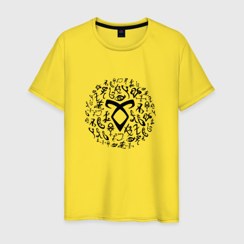 Мужская футболка хлопок Angelic power, цвет желтый