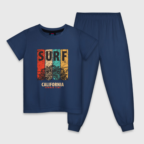Детская пижама хлопок Surf, цвет темно-синий