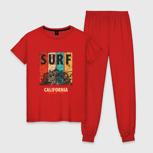 Женская пижама хлопок Surf, цвет красный
