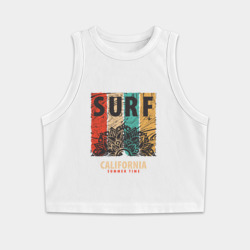 Женская укороченная майка-топ хлопок Surf