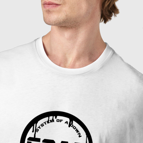 Мужская футболка хлопок System of a Down, цвет белый - фото 6