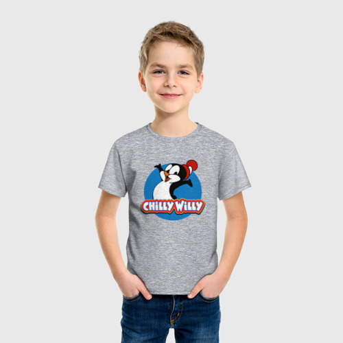 Детская футболка хлопок Чилли Вилли, цвет меланж - фото 3