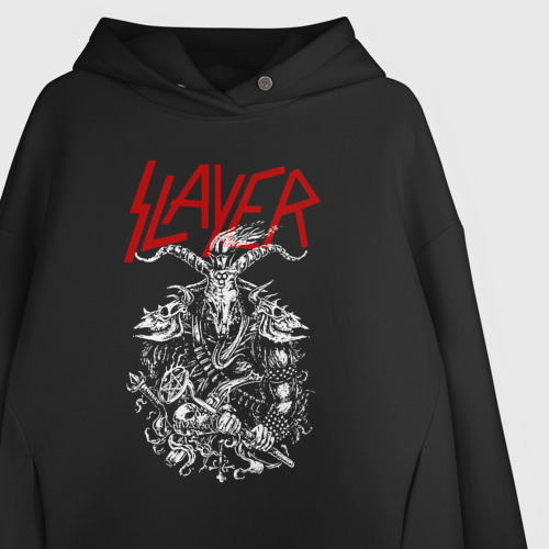 Женское худи Oversize хлопок Slayer, цвет черный - фото 3