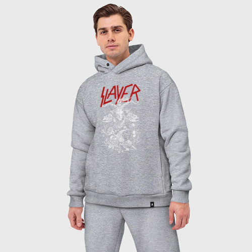 Мужской костюм oversize хлопок Slayer, цвет меланж - фото 3