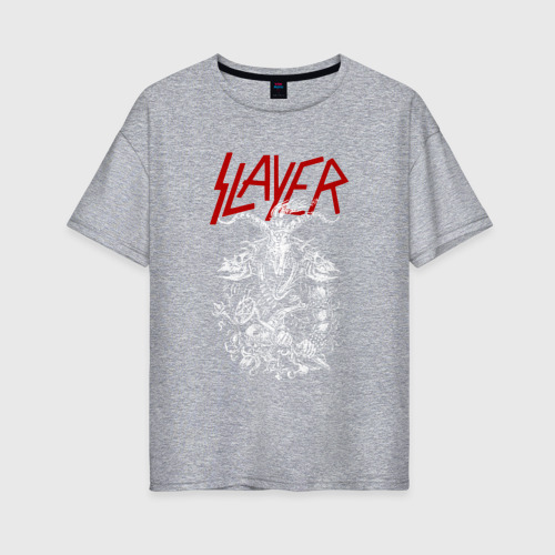 Женская футболка хлопок Oversize Slayer, цвет меланж