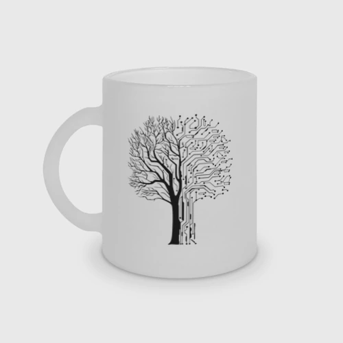 Кружка матовая стеклянная Digital tree