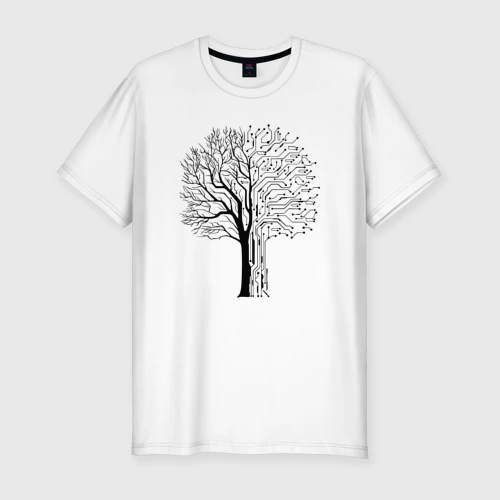 Мужская футболка хлопок Slim Digital tree
