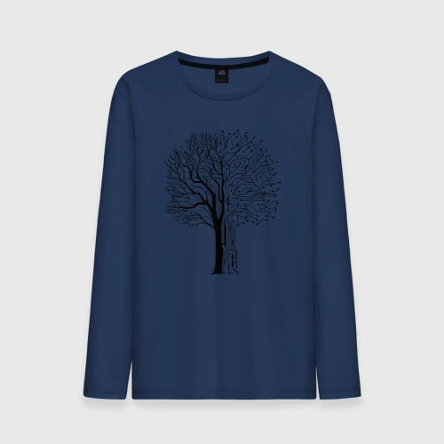 Мужской лонгслив хлопок Digital tree