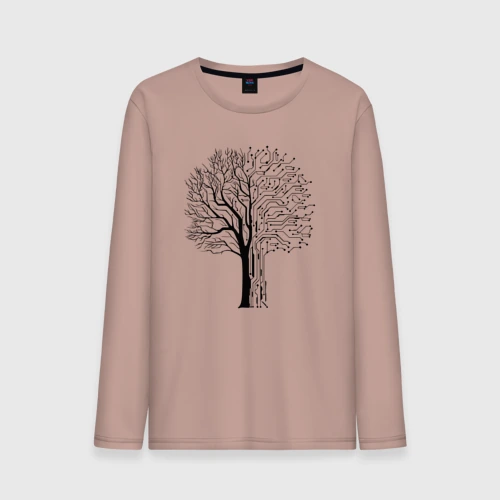 Мужской лонгслив хлопок Digital tree