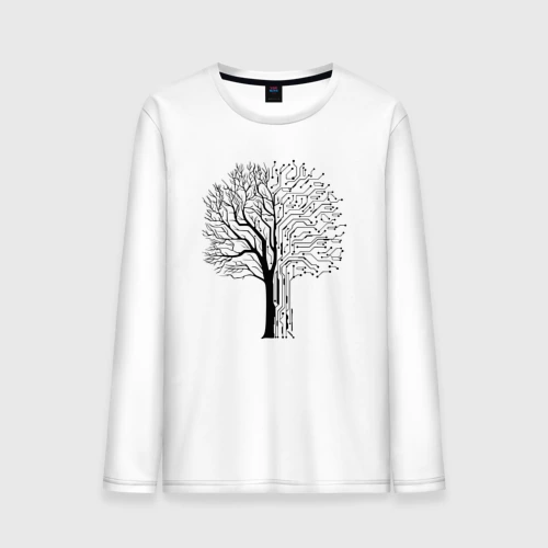 Мужской лонгслив хлопок Digital tree