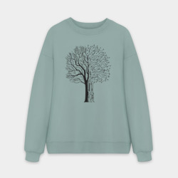 Мужской свитшот oversize без начеса хлопок Digital tree