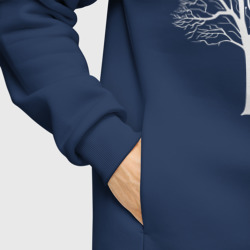 Худи с принтом Дерево Киберпанк для мужчины, вид на модели спереди №6. Цвет основы: темно-синий