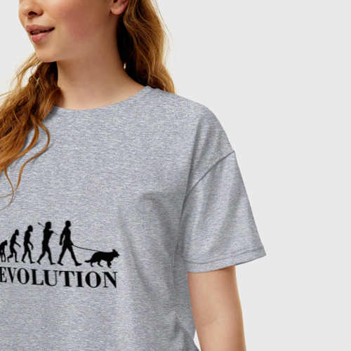 Женская футболка хлопок Oversize Evolution, цвет меланж - фото 3