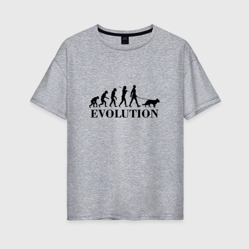 Женская футболка хлопок Oversize Evolution, цвет меланж