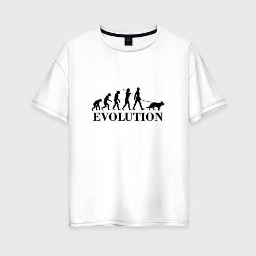 Женская футболка хлопок Oversize Evolution, цвет белый