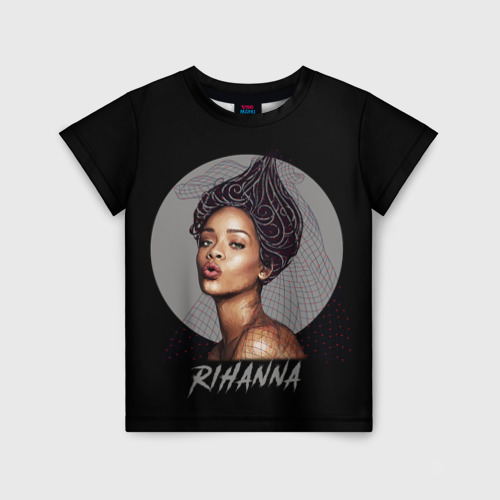Детская футболка 3D Rihanna, цвет 3D печать