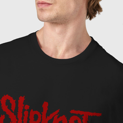 Мужская футболка хлопок Slipknot, цвет черный - фото 6